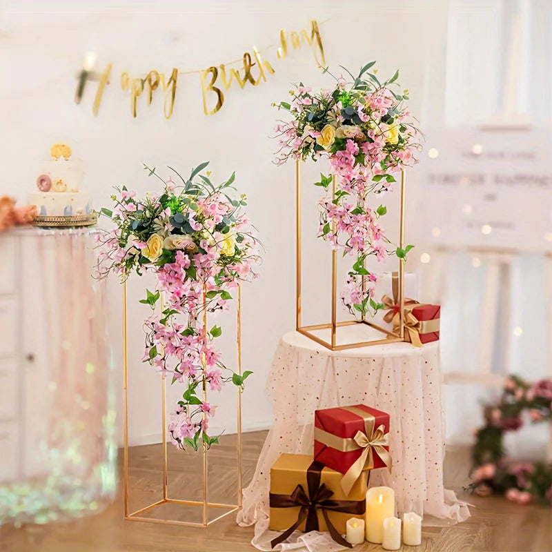 2/10 Pieces Gold Metal Vase, Table Vase, Home Event Decoration Tall Flower Stand, Party Wedding Reception, Halloween Christmas