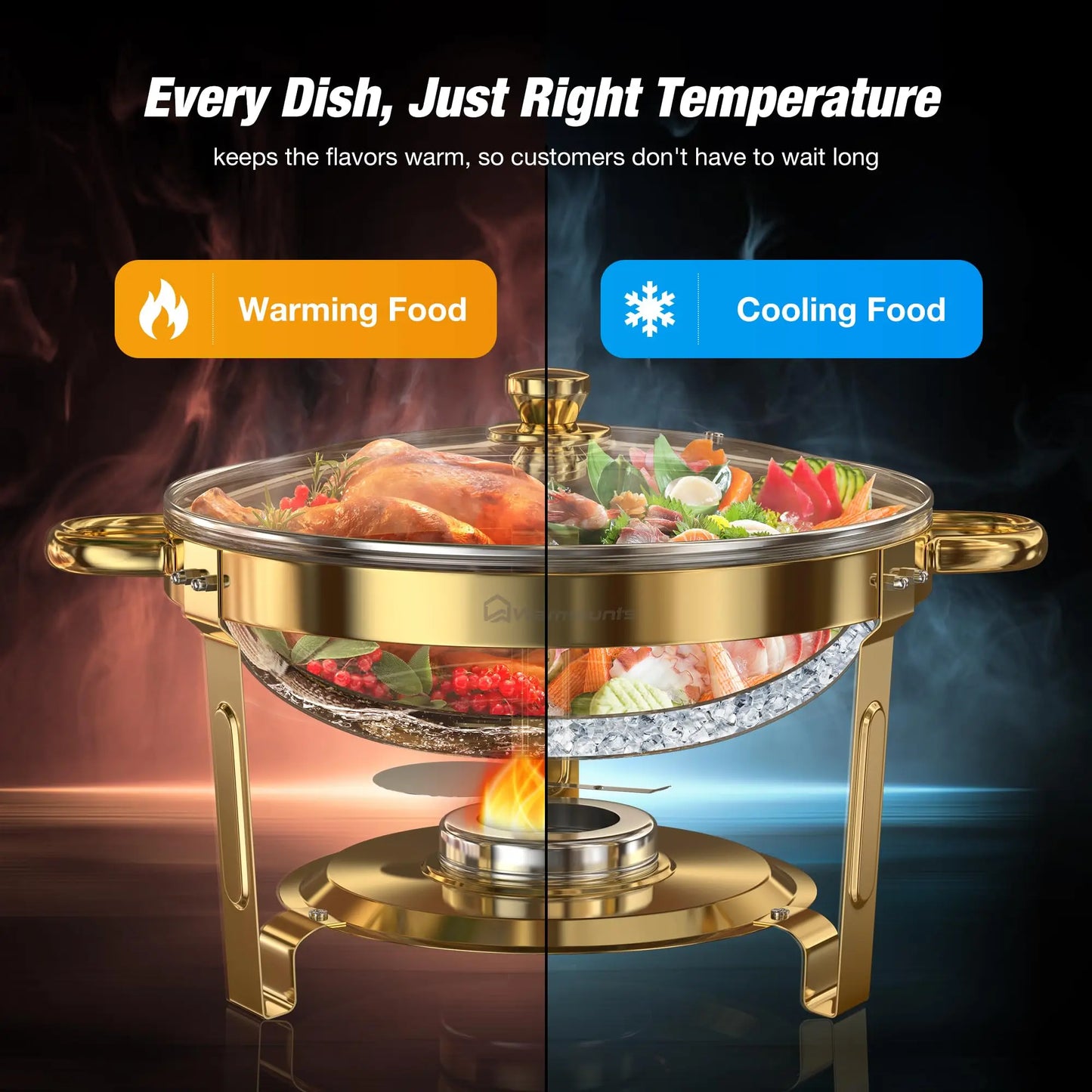 Stainless Steel Buffet Chafing Dishes Set For Home Parties