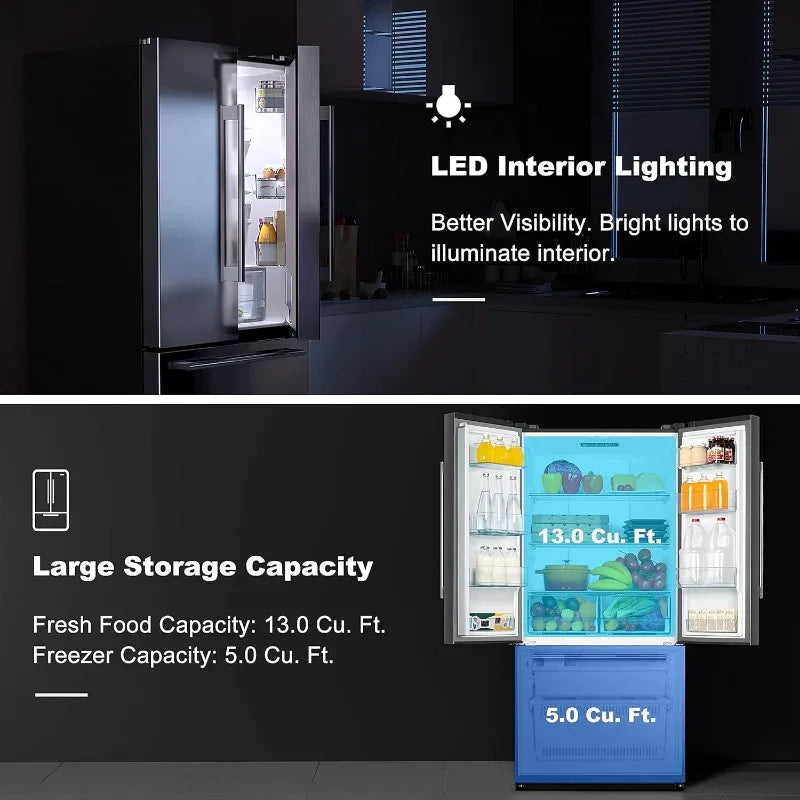 Galanz French Door Refrigerator With Ice Maker And Freezer