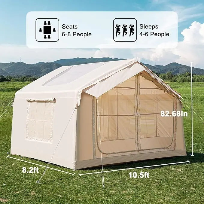 Inflatable Camping Tent With Hand Pump Easy Setup Oxford