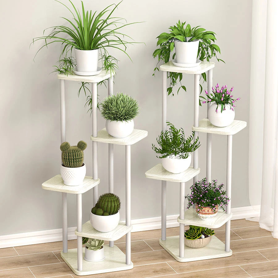 Elegant Metal Flower Stand Rack for Home and Garden Storage