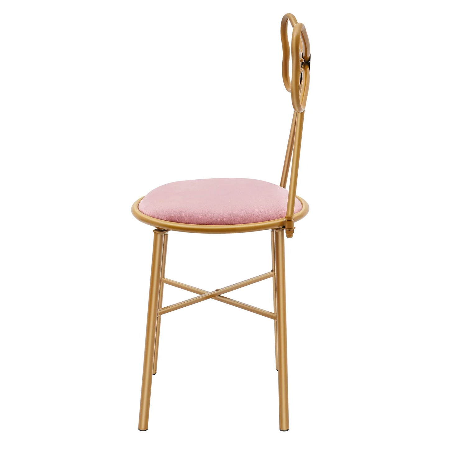 Butterfly Backrest Vanity Stool Velvet Makeup Chair