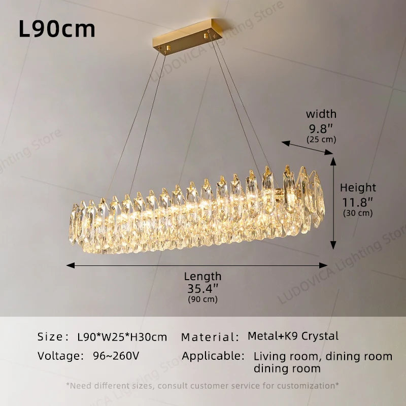 Nordic Luxury Crystal Ceiling Lamp Villa Large Hall Living Room Dining Room Ceiling Light Interior Home Decor Fixture