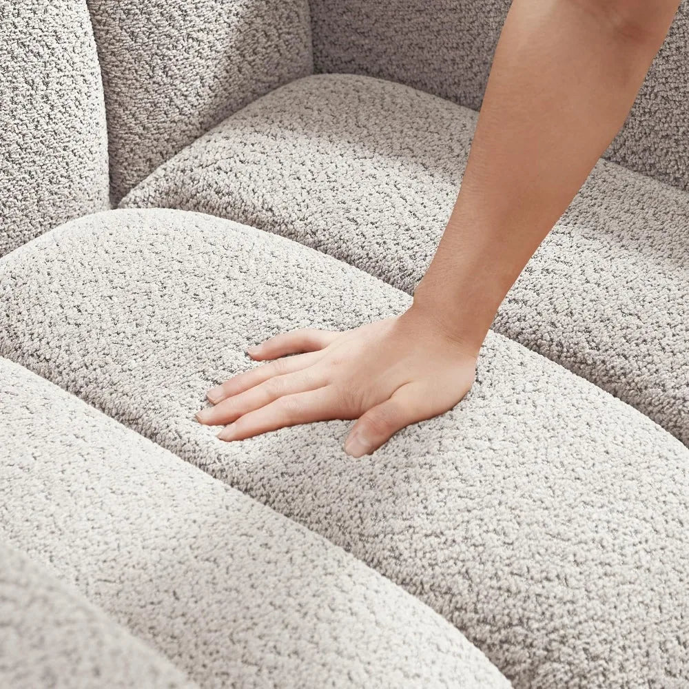 Oversized Accent Chair, Modern Living Room Chairs, Comfy Boucle Fabric Upholstered Armchair for Bedroom, Office, Waiting Room