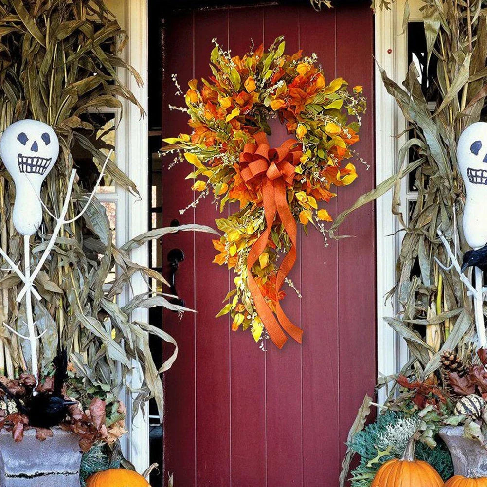 Thanksgiving Door Hanger Festival Celebration Maple Leaf Front Door Hanging Party Supplies Scene Layout for Home Restaurant Shop
