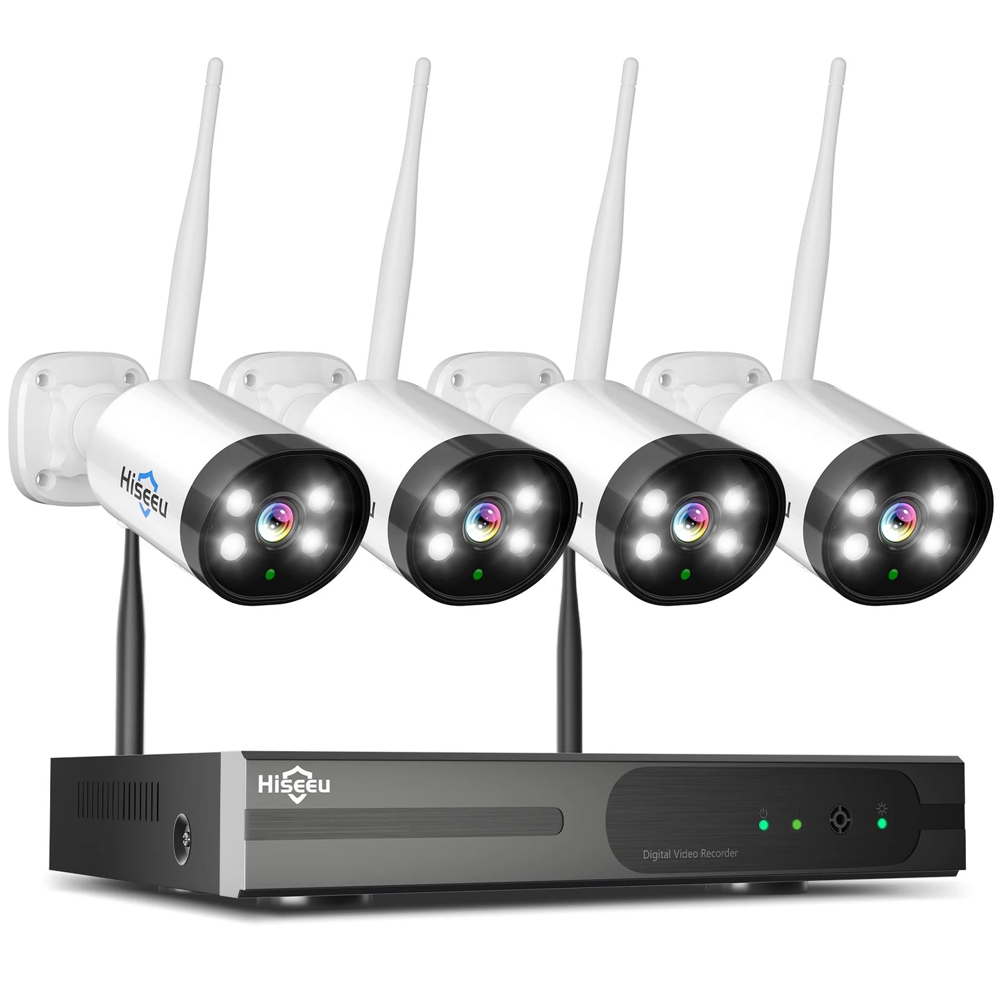 Hiseeu H.265+ 16CH NVR 3MP WiFi CCTV System Kit Human Detection IR Night Vision P2P Outdoor Wireless IP Cameras Surveillance Kit