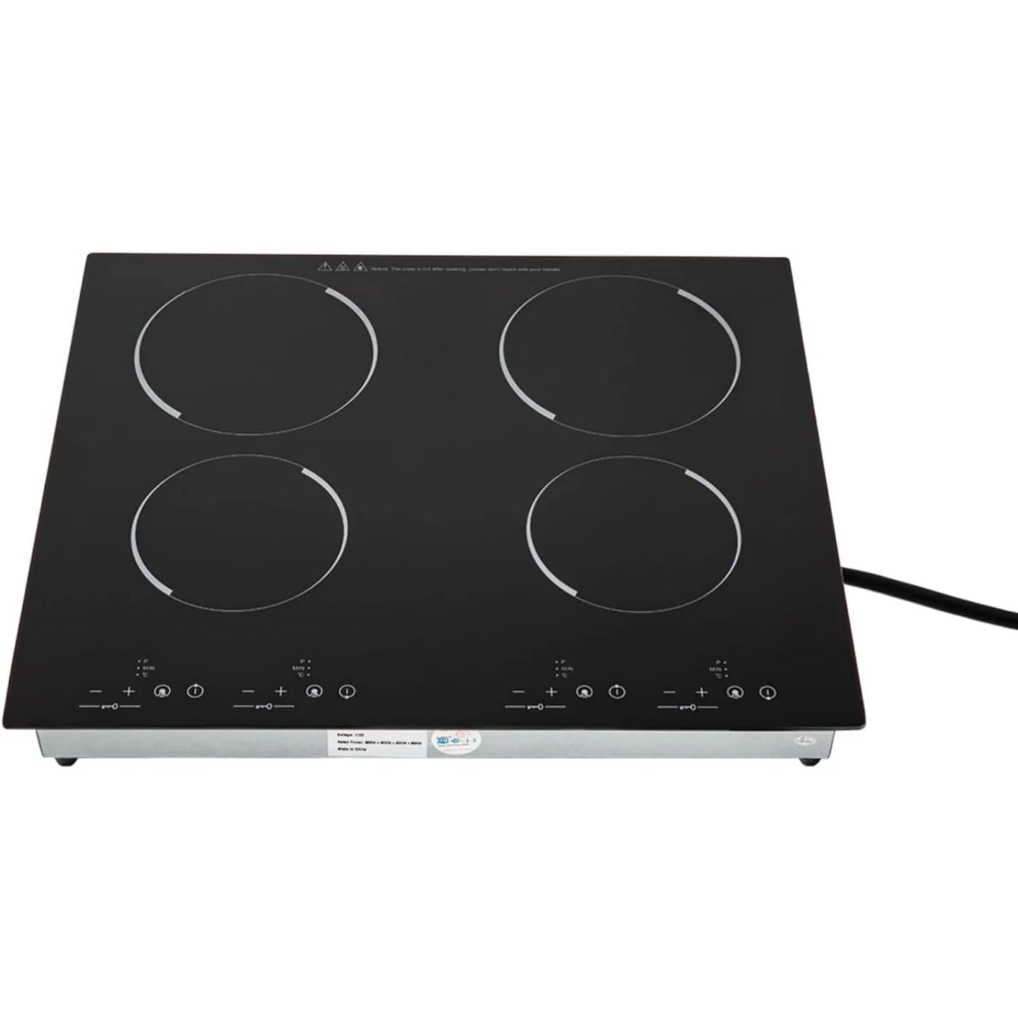 23 Inch Countertop Electric Cooktop 4 Burner,110V Plug in Electric Stovetop Built-in Cooktop Stove Ceramic Cooking Stove