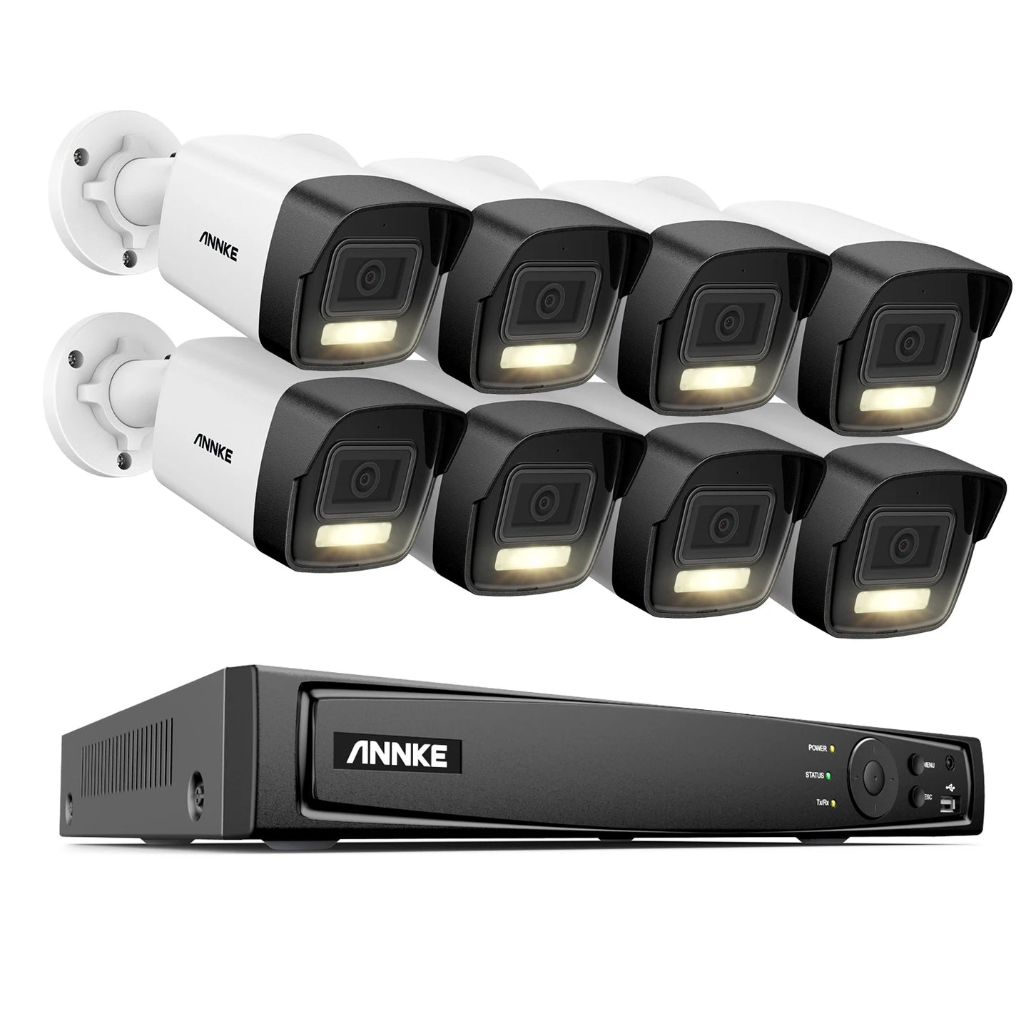 Annke 16CH NVR 12MP HD IP Security Camera Poe 6K Dual Light Audio Fixed Video Surveillance Human Vehicle Detection CCTV System