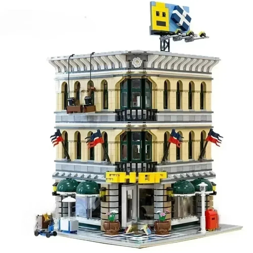 Creative Expert Brick Bank Cafe Corner Model MOC Street