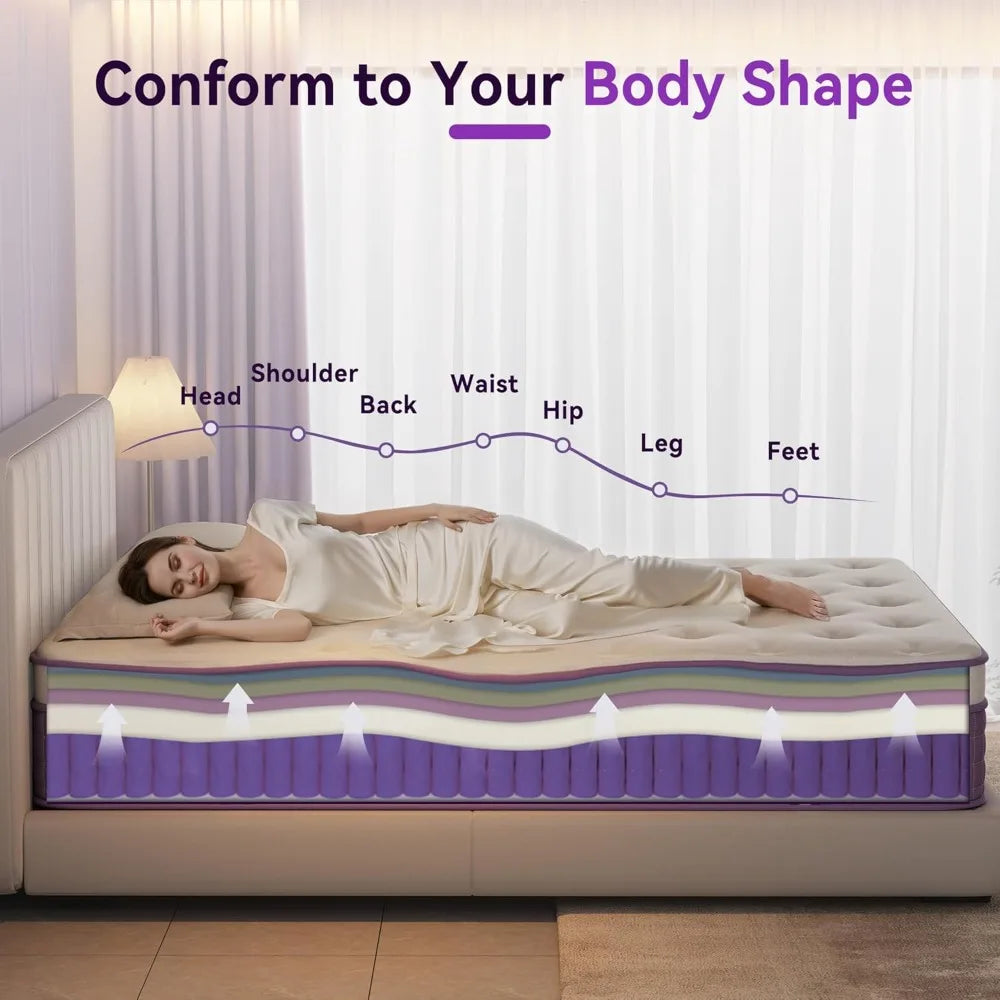 ZHUOTING Hybrid Mattress In Box Gel Memory Foam CertiPURUS