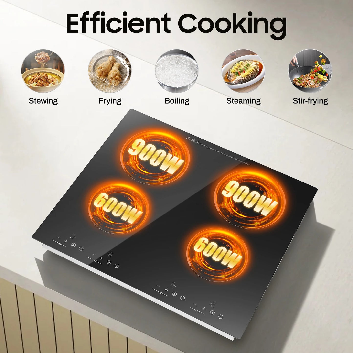 Built In Electric Cooktop With Sensor Touch Control