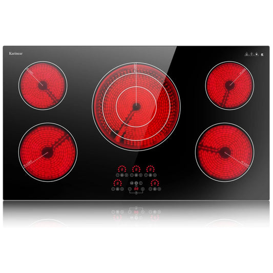Karinear Electric Ceramic Cooktop Five Burners With Timer