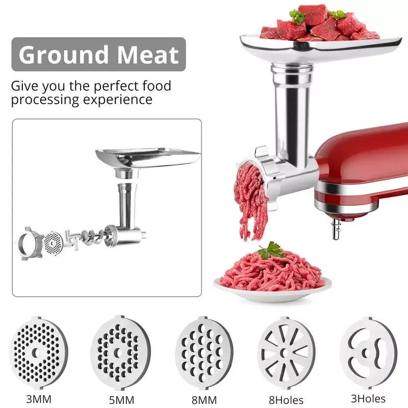 Stainless Steel Grinder Attachment For KitchenAid Stand Mixer, Durable Meat Grinder Accessories