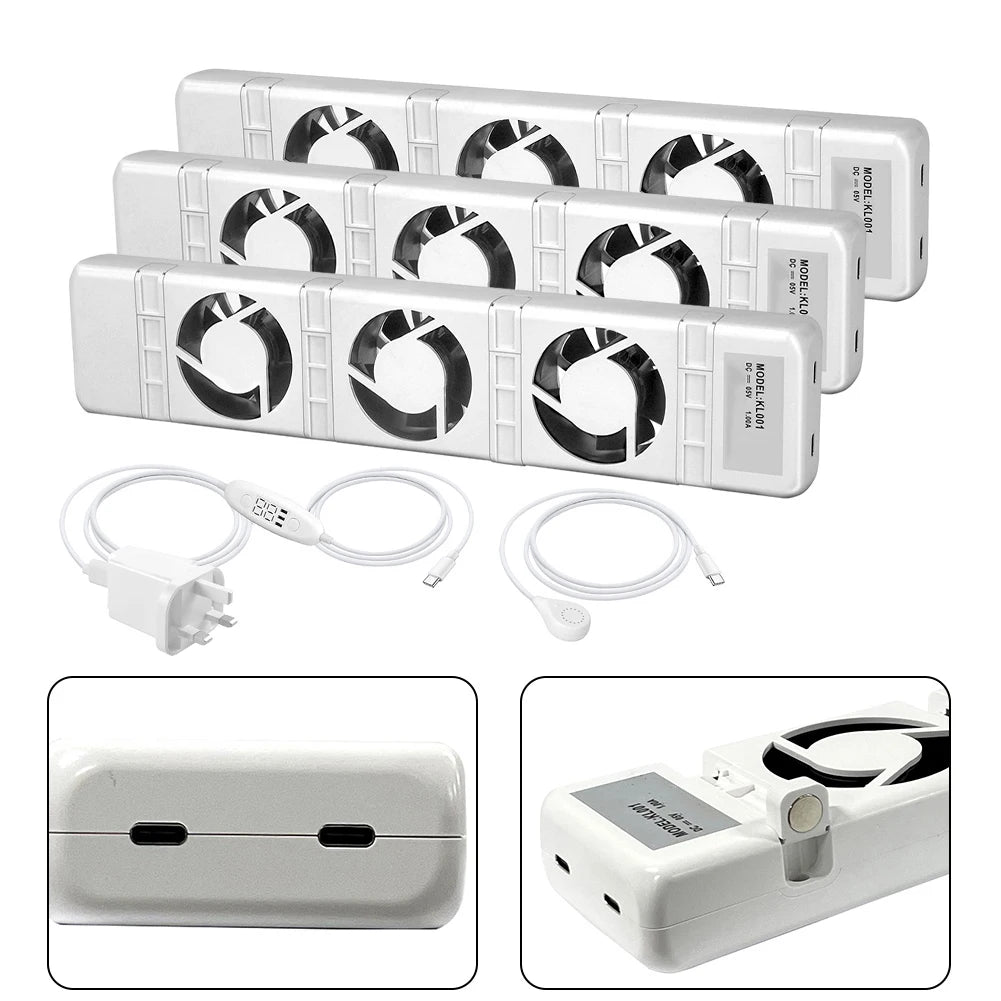 Radiator Fan HVAC Smart Radiator Ventilator Fan With Thermostat Switch for Heating Fireplace Intelligent Cooling Ventilation