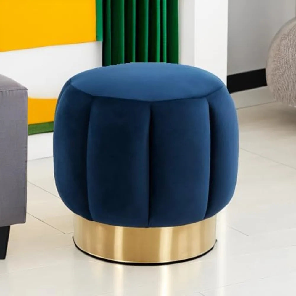 Safavieh Maxine Velvet Channel Tufted Round Ottoman