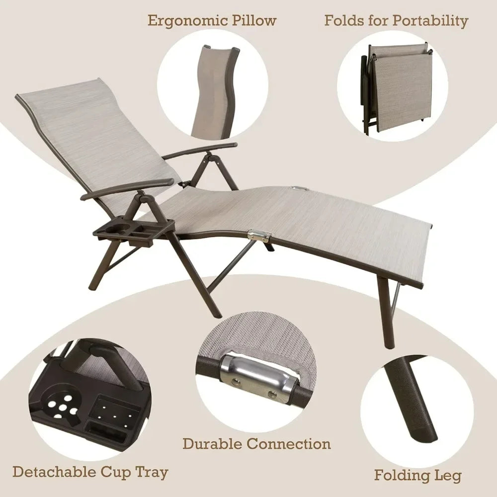 Cozy Aluminum Reclining Lounge Chair for Ultimate Outdoor Relaxation