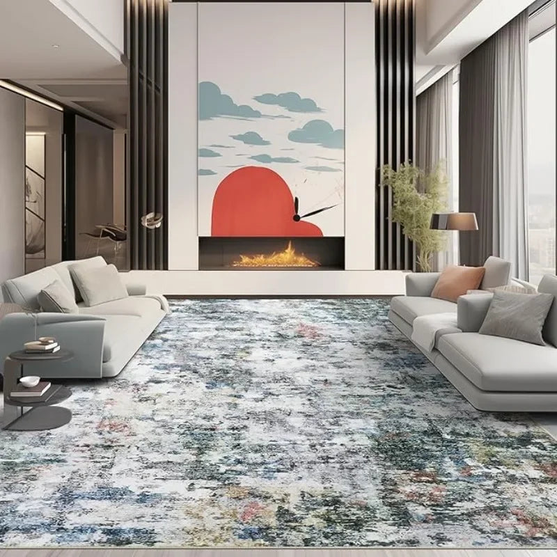 8x10 Area Rugs, Modern Abstract Washable Rug for Living Room, Stain Resistant Non-Shedding Distressed Area Rug