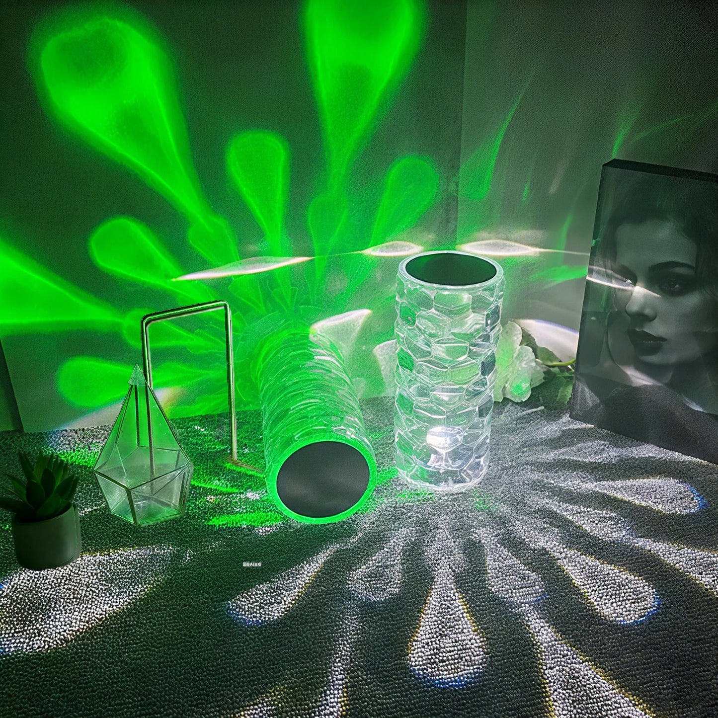 Table Lamp For Bedroom - Bedside Lamps For Night Stands, , Crystal Table Lamp With 16-Color Changing RGB Diamond Table Lamp