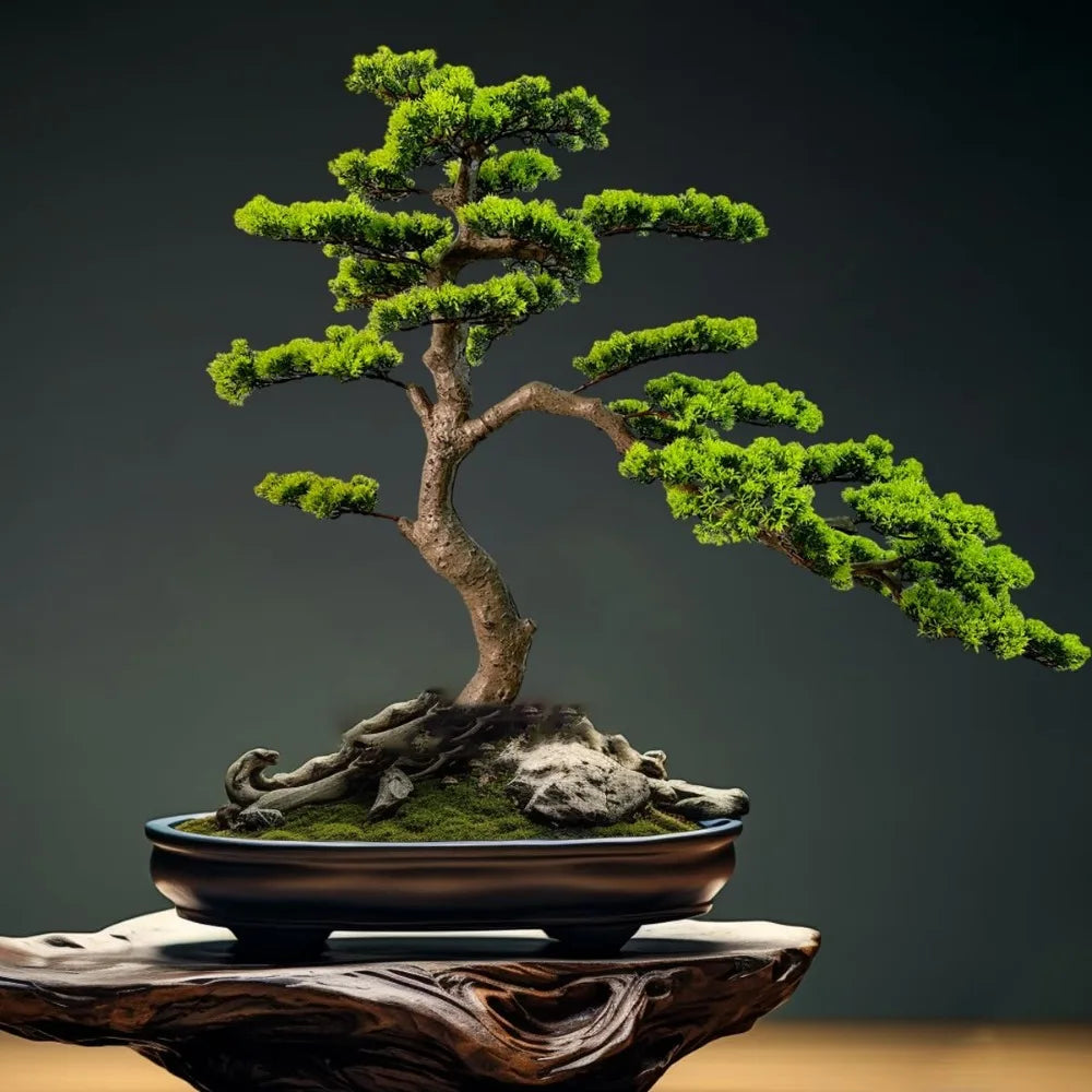 Artificial Juniper Bonsai Tree With Ceramic Pots For Home