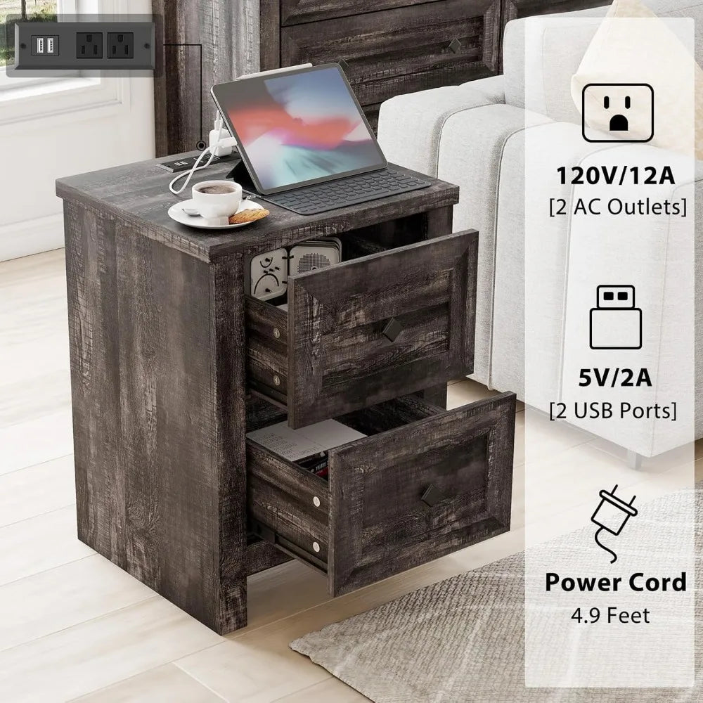 Farmhouse Bedroom 4 Piece Set Rustic Dressers Nightstands