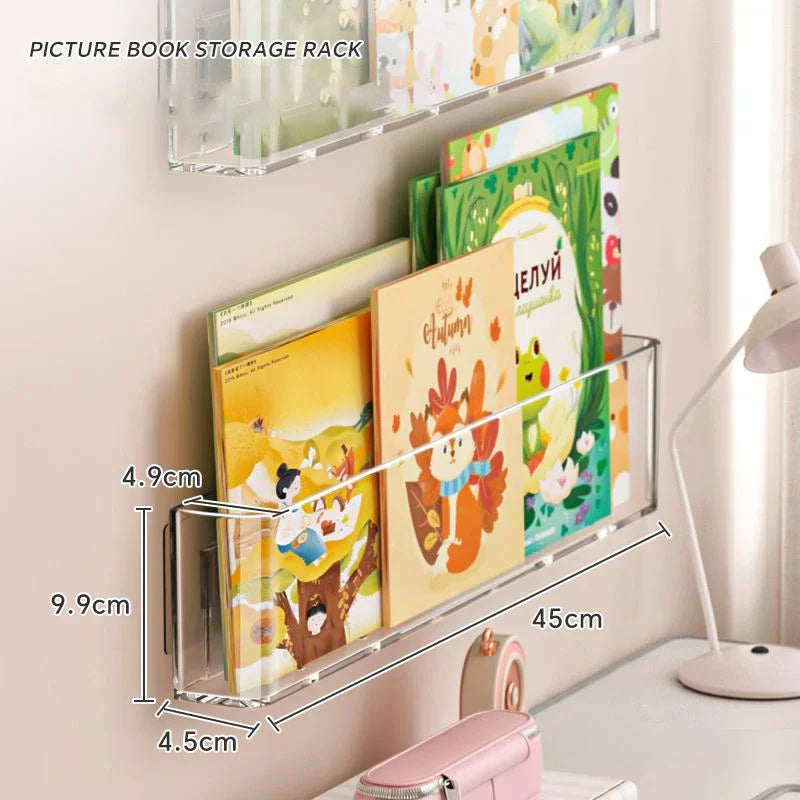 Acrylic Picture Book Display Stand Bookshelf Children's Wall Behind the Door Reading Magazine Storage Wall Hanging Bookshelf