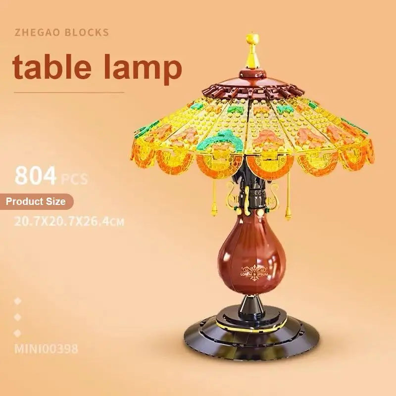 Ideas Table Lamp Mini Building Block Set, Creative Retro-Style Table Lamp Model