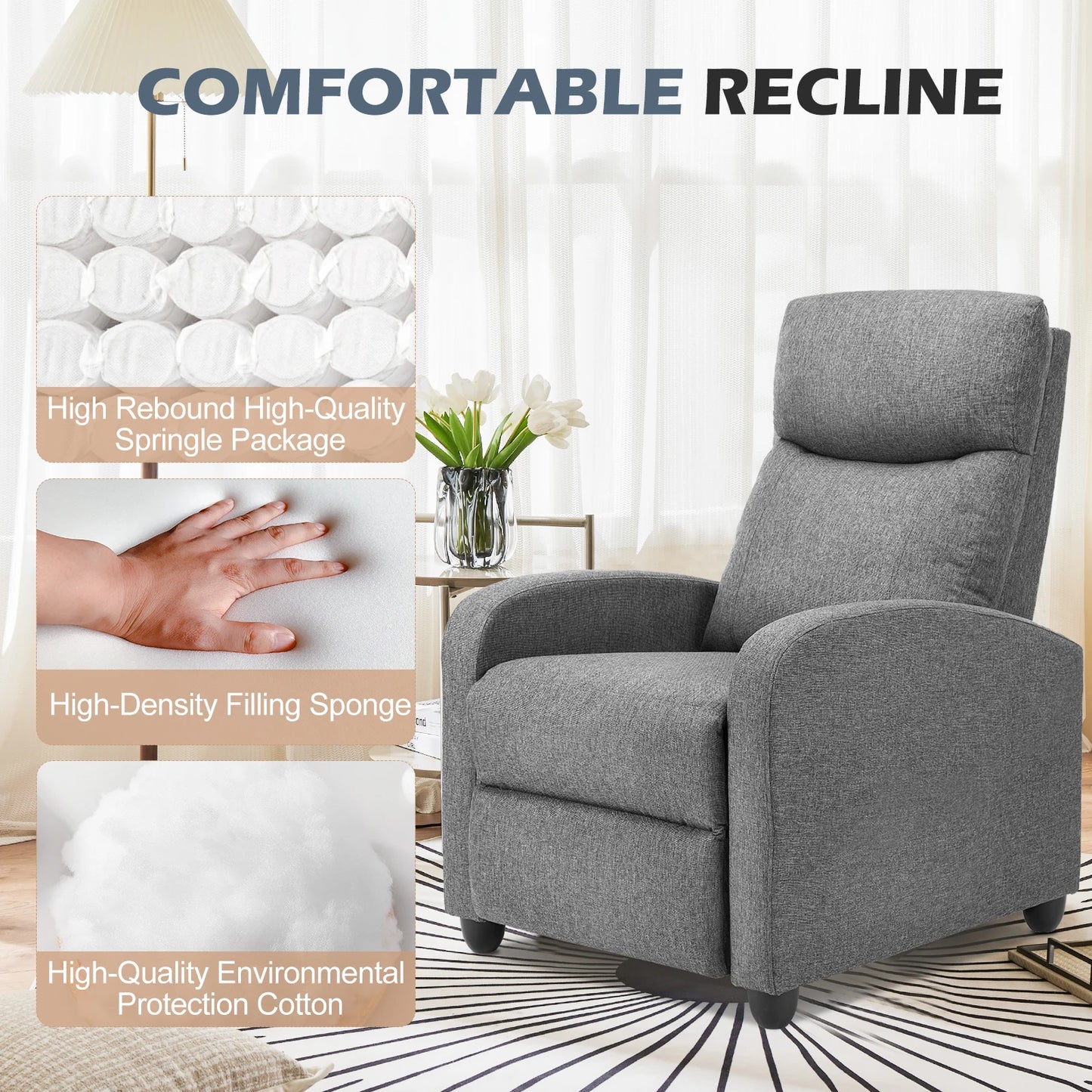 Modern Adjustable Massage Recliner Chair for Living Room Comfort