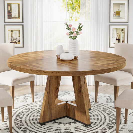 Tribesigns Round Dining Table for Cozy Gatherings and Meals