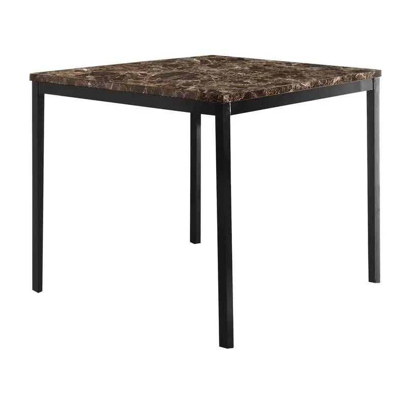 Counter Height Dining Set 5pc with Faux Marble Tabletop and 4 Chairs, Ideal for Transitional Small Spaces, Stylish and
