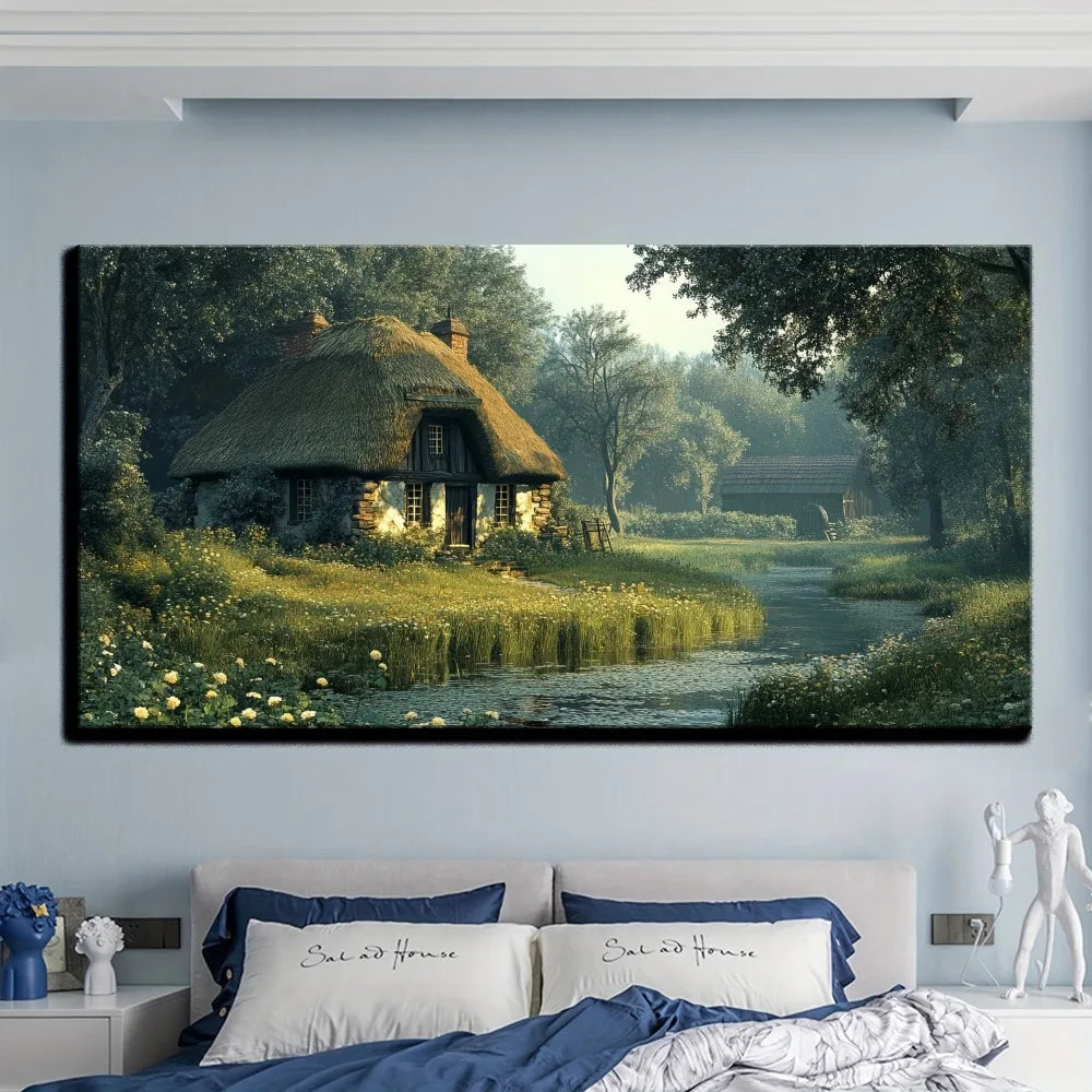Victorian Style Canvas Art With Pine Frame Wall Decoration