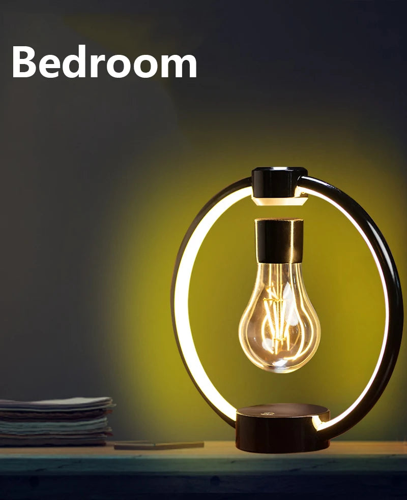 Magnetic Levitating Bulb Retro Atmosphere Lamp RGB LED Night Light Eye Protection USB Lamp for Bedroom Home Room Decor Gift