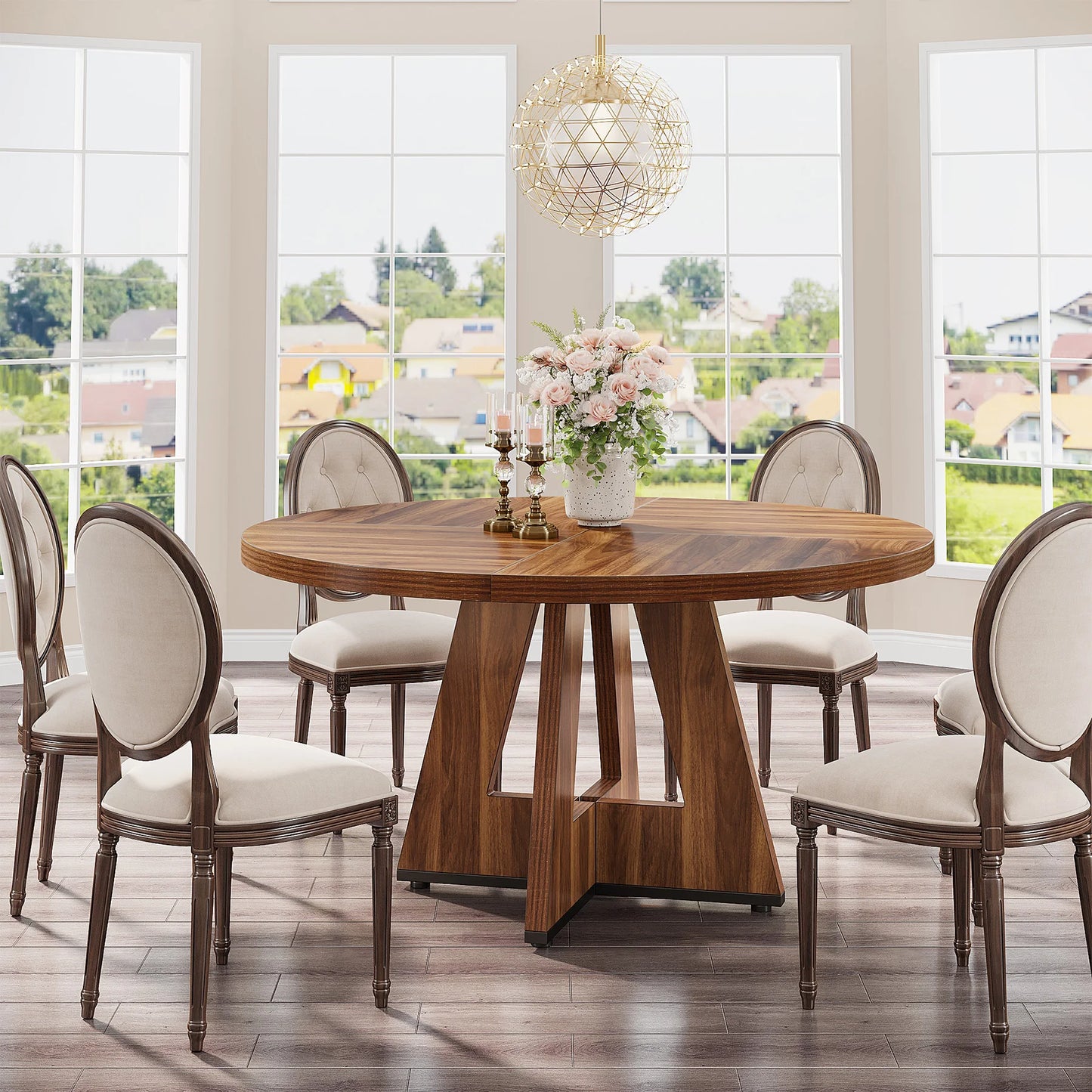 Tribesigns Round Dining Table for Cozy Gatherings and Meals