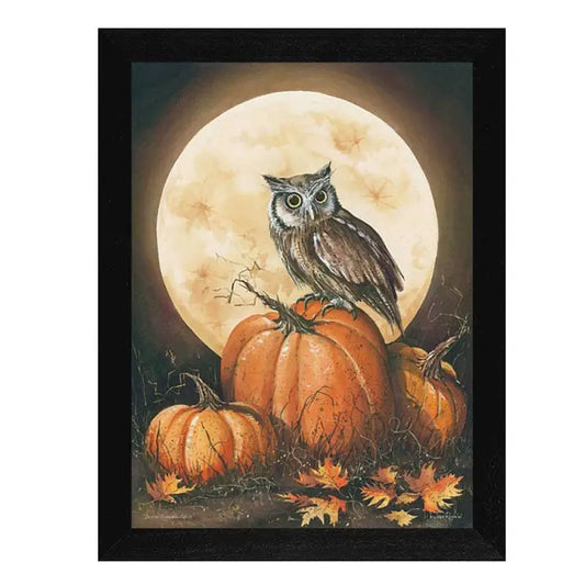 Ready to Hang Framed Wall Art Poster - 'In the Pumpkin Patch' by John Rossini, Black Frame, Beautiful Fall Decor
