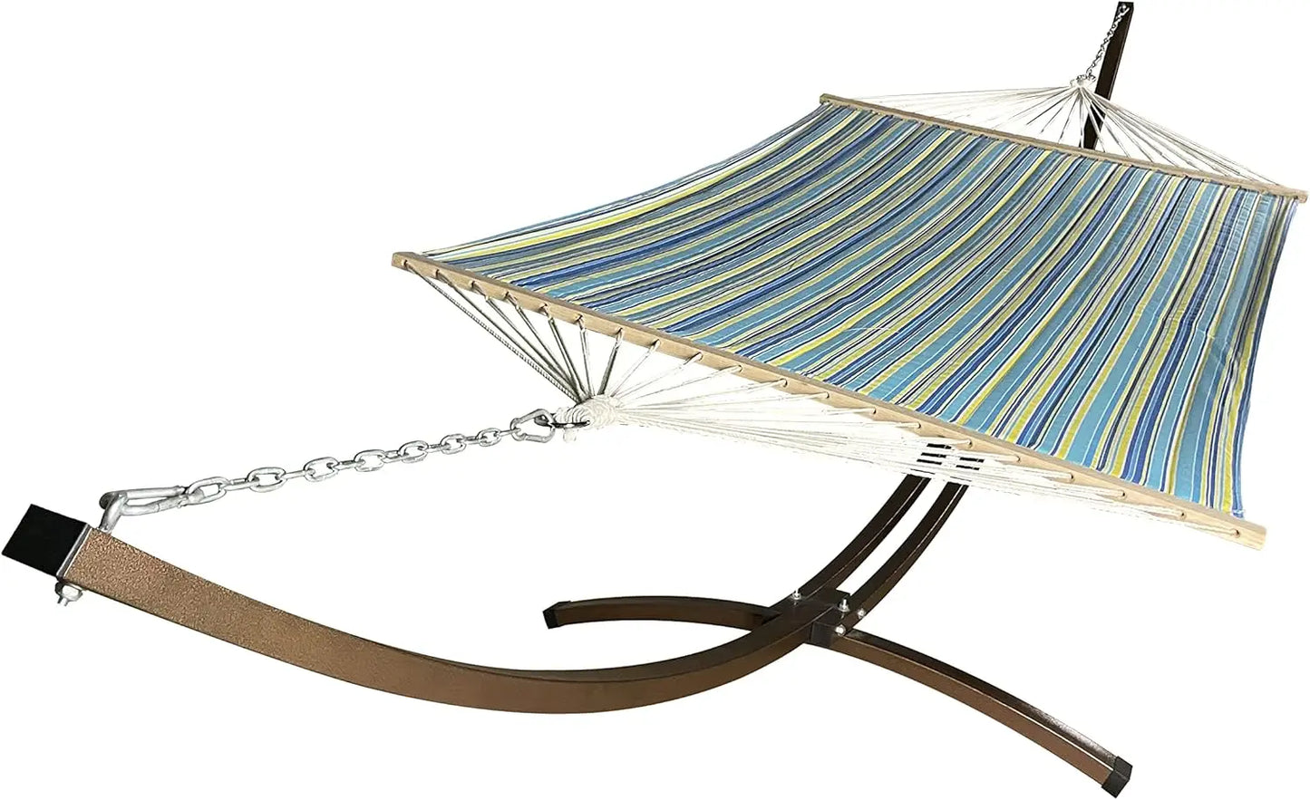 15 Ft Indoor/Outdoor Powder Coated Galvanized Steel Arc Hammock Stand. Strongest Supports Single/Double Hammock Bed