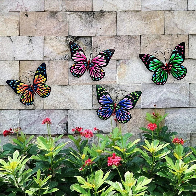 Butterfly Metal Wall Decor Butterflies Art Hanging Ornament for Modern Farmhouse Rustic Home Living Room Indoor Outdoor Decor