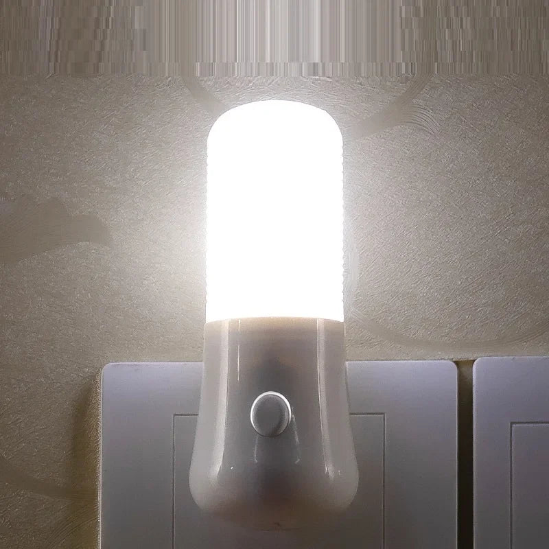 LED Night Light  White EU /USPush Button Switch Wall Socket Lamp Bedroom Bedside Lamp Baby Room Corridor Home Decor Night Lights