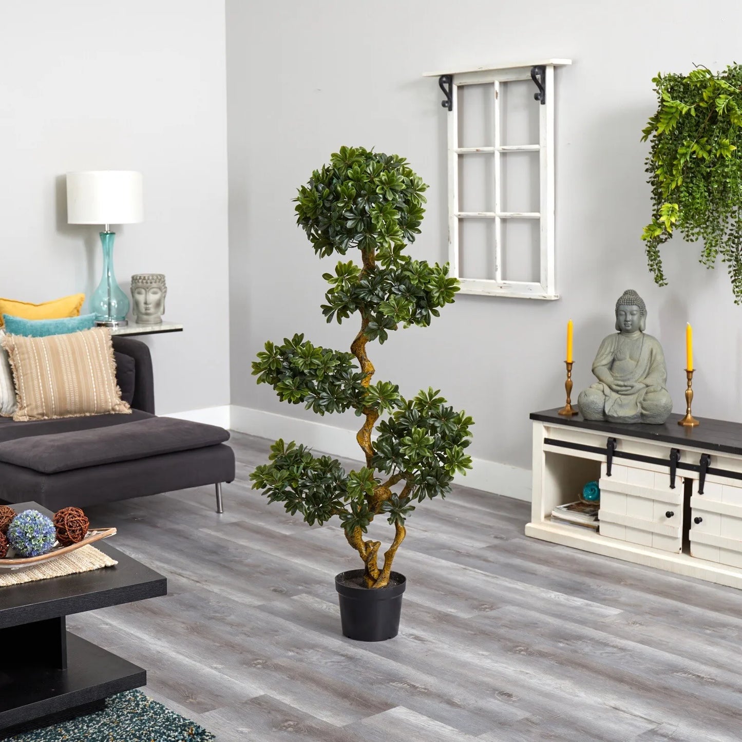5’ Artificial Pittispourm Tree UV (Indoor/Outdoor) Home Decor.