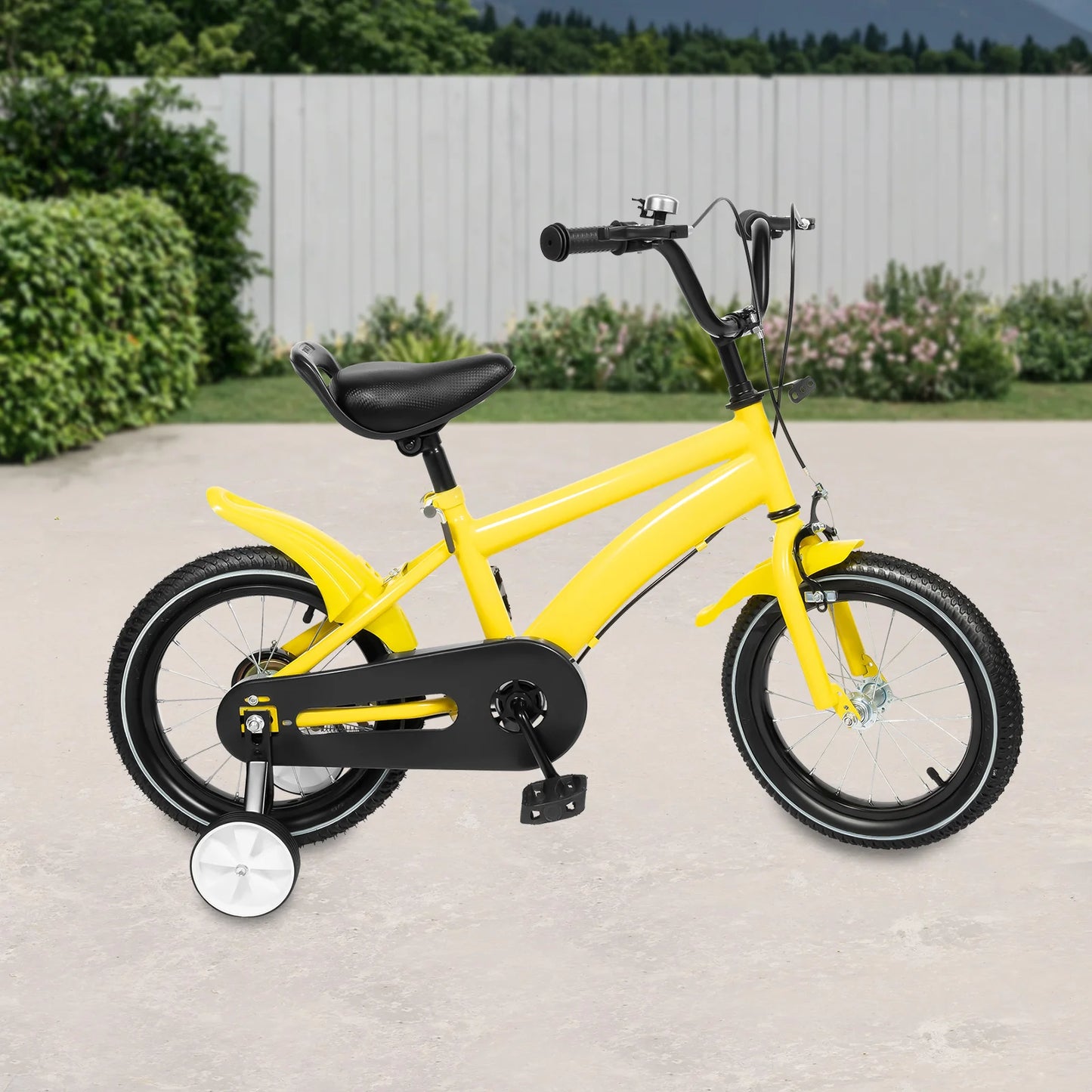 Fork Kids Bicycle With Training Wheels Dual Brakes Durable