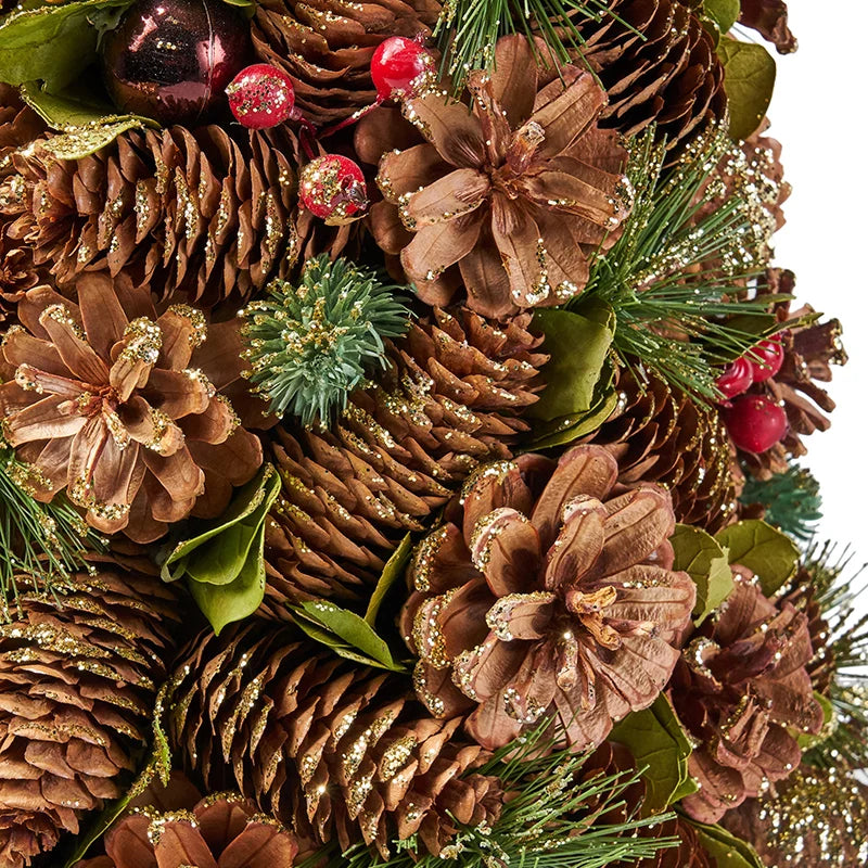Tabletop PINE CONE TREE , Mini Tree with Pine Cone Ornaments for Home Desktop Xmas Tabletop Decoration