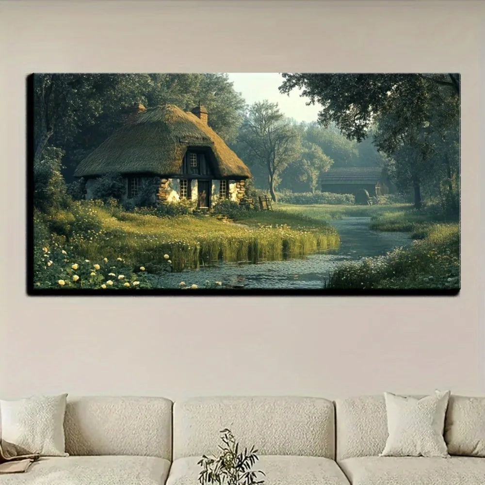 Victorian Style Canvas Art With Pine Frame Wall Decoration