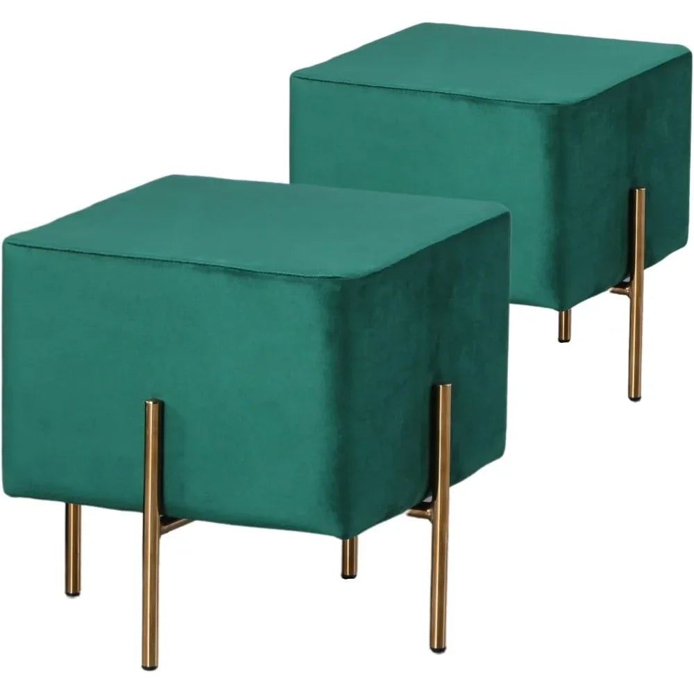 Huanzhuang Velvet Ottoman Stool Modern Vanity Foot Rest