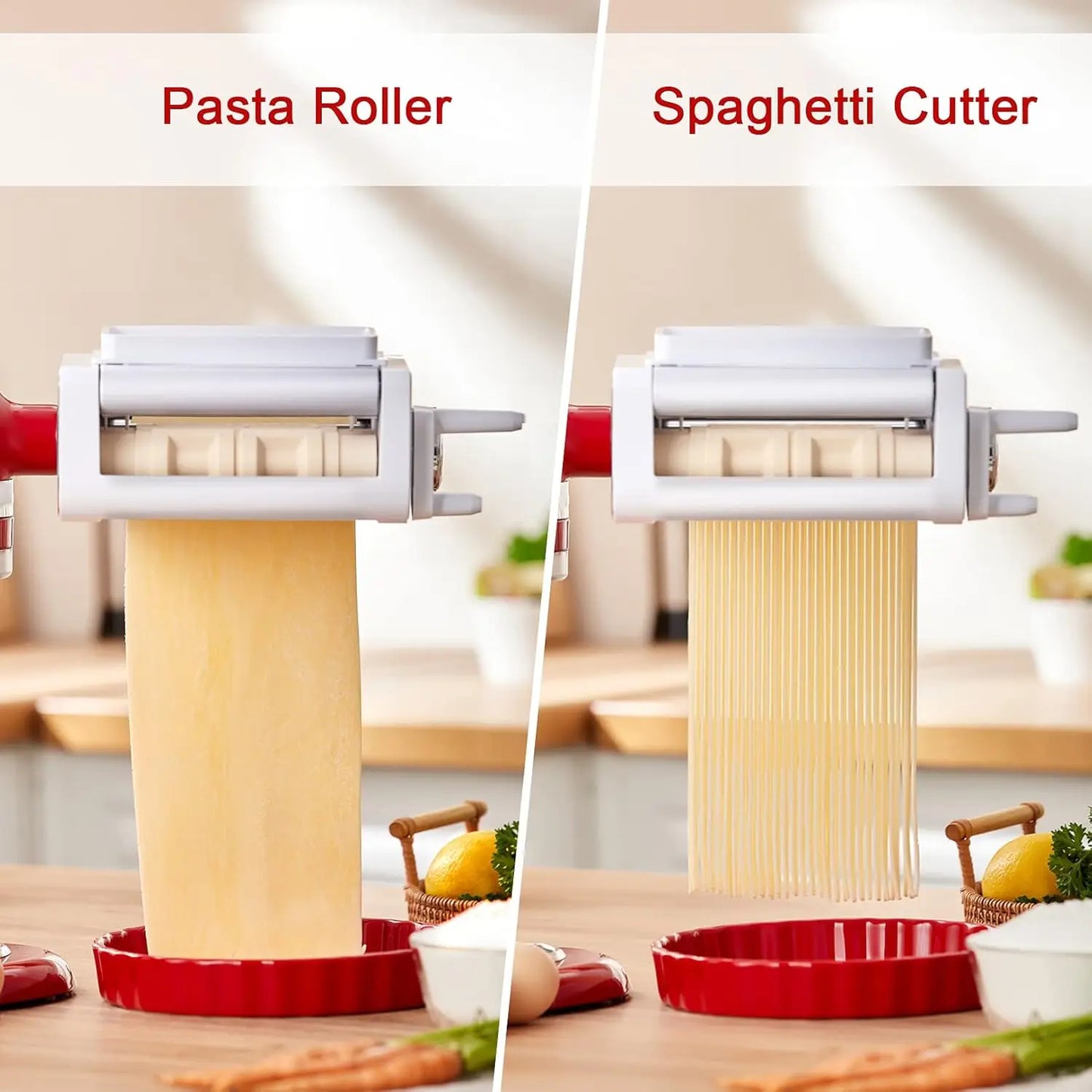 3-in-1 Pasta Maker Attachment for KitchenAid Mixers: Roller, Cutter & Ravioli Tool