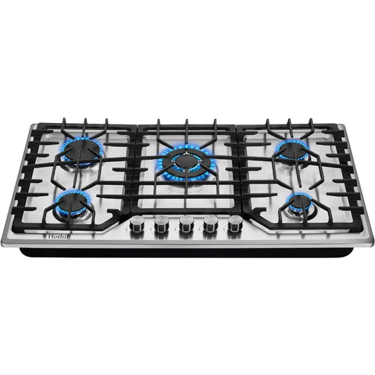 Five Burner Gas Cooktop Stainless Steel Range Top Propane