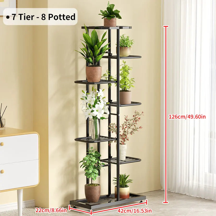 Elegant Metal Flower Stand Rack for Home and Garden Storage