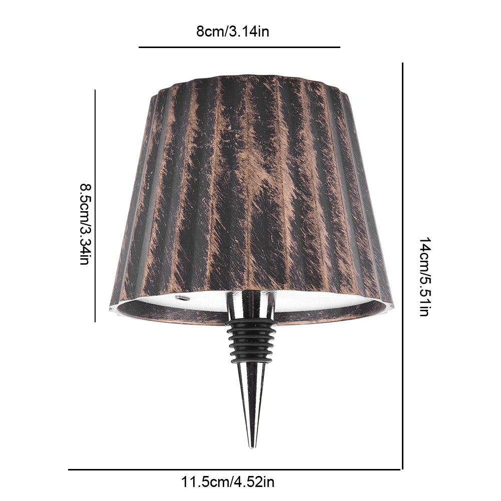 1Pcs Wireless Bottle Table Lamp Touch Control of 3 Colors and Stepless Dimming Night Lamp for Bar Wine Bottles Desk Lights