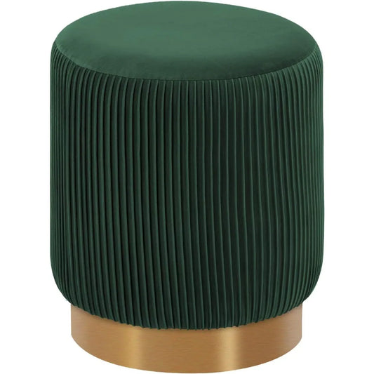 Huanzhuang Velvet Round Ottoman Vanity Stool Footrest