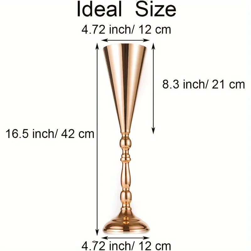 2/10 16.5 Inch Vases, Metal Vase Center Table Decorations, Birthday, Wedding, Anniversary, Home Decoration