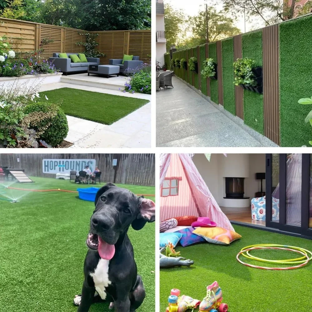 Artificial Grass Outdoor Rug, Realistic Fake Synthetic Grass Carpet, 35mm Thick Indoor Outdoor Grass Lawn Rugs Landscape