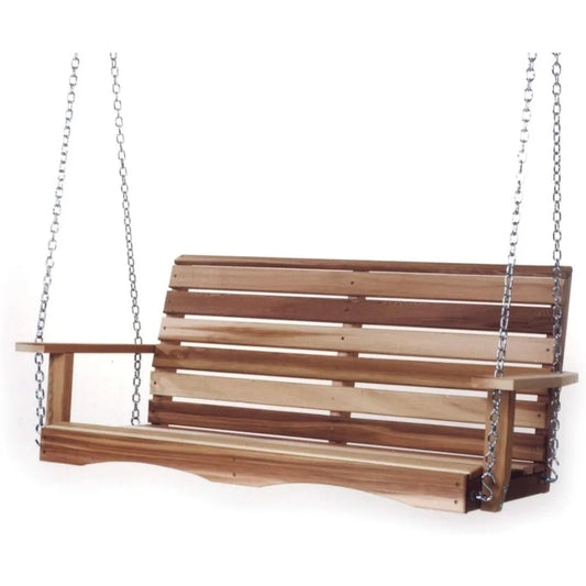 Wooden Porch Swing, Outdoor Patio Furniture, 4 Foot, Natural