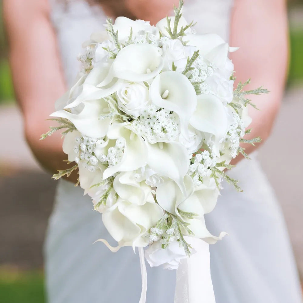 Bridal Bouquet Cascading, Wedding Bouquets for Bride, Bride Bouquets for Wedding Ceremony and Anniversary Artificial